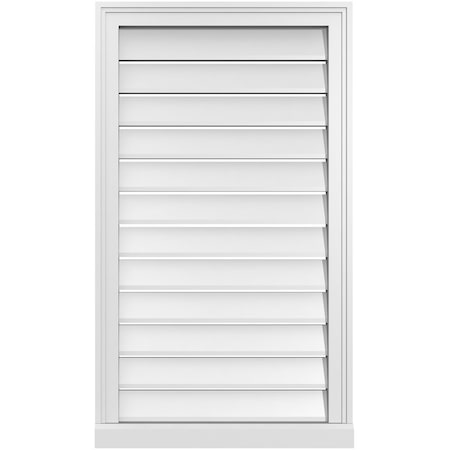 Ekena Millwork Vertical Surface Mount PVC Gable Vent: Functional, w/ 2"W x 2"P Brickmould Sill Frame, 22"W x 38"H GVPVE22X3803SF